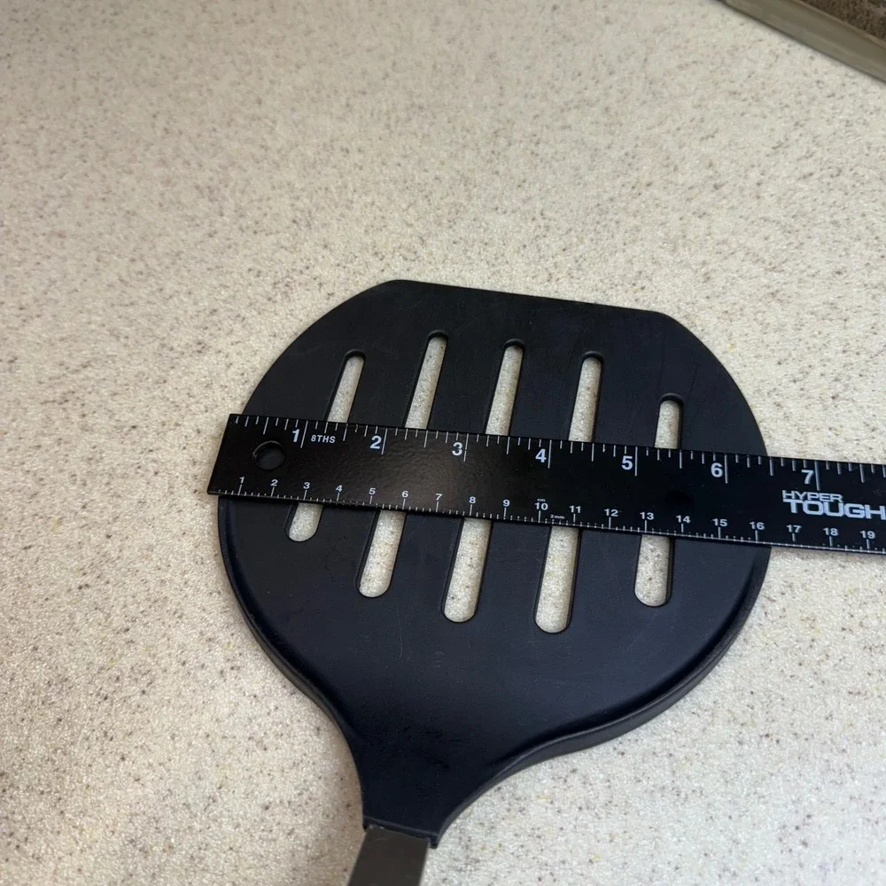 Amco XL Slotted Turner Spatula Black Nylon Stainless Steel 13